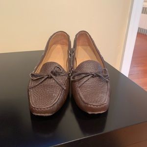 Brown heeled loafer